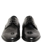 Dolce & Gabbana Black Leather Men Derby Dress Formal Shoes