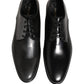 Dolce & Gabbana Black Leather Men Derby Dress Formal Shoes