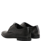 Dolce & Gabbana Black Leather Men Derby Dress Formal Shoes