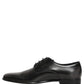 Dolce & Gabbana Black Leather Men Derby Dress Formal Shoes