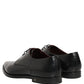 Dolce & Gabbana Black Leather Men Derby Dress Formal Shoes