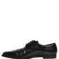 Dolce & Gabbana Black Leather Men Derby Dress Formal Shoes