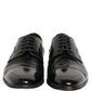 Dolce & Gabbana Black Leather Men Derby Dress Formal Shoes