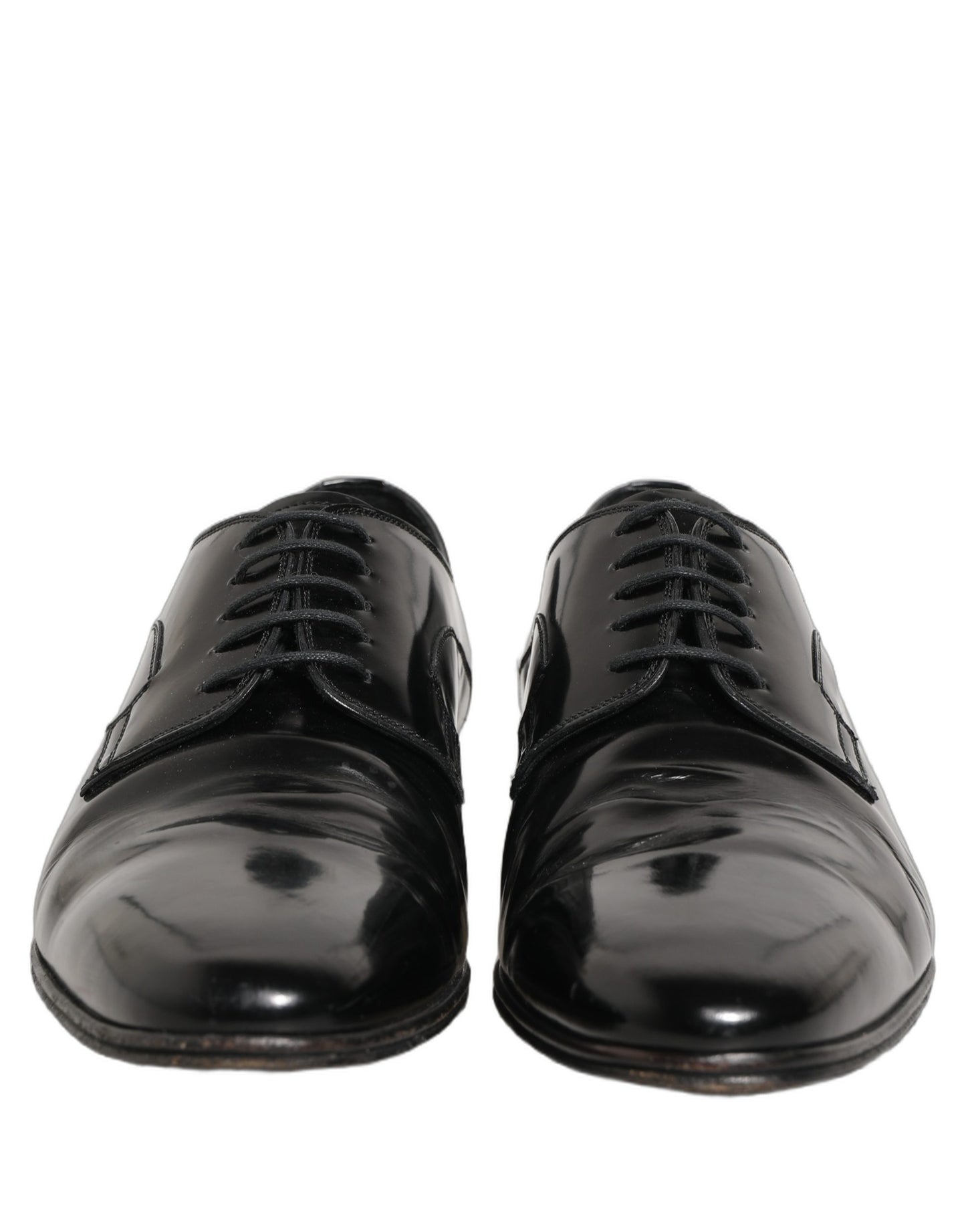 Dolce & Gabbana Black Leather Men Derby Dress Formal Shoes