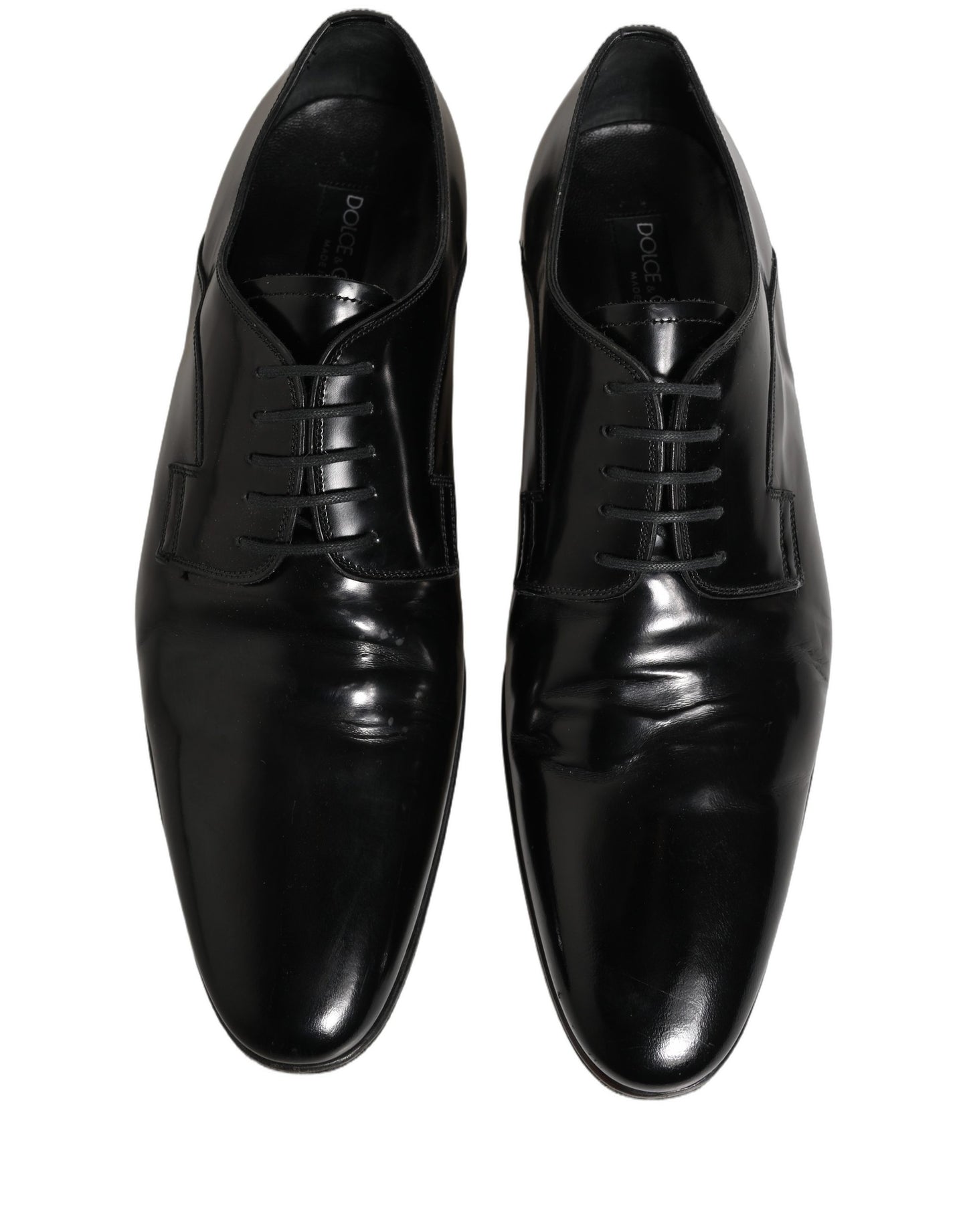 Dolce & Gabbana Black Leather Men Derby Dress Formal Shoes