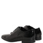 Dolce & Gabbana Black Leather Men Derby Dress Formal Shoes