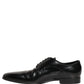 Dolce & Gabbana Black Leather Men Derby Dress Formal Shoes
