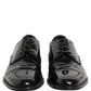 Dolce & Gabbana Black Leather Men Derby Dress Formal Shoes