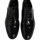 Dolce & Gabbana Black Leather Men Derby Dress Formal Shoes