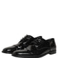 Dolce & Gabbana Black Leather Men Derby Dress Formal Shoes