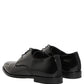 Dolce & Gabbana Black Leather Men Derby Dress Formal Shoes