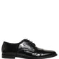 Dolce & Gabbana Black Leather Men Derby Dress Formal Shoes