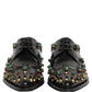 Dolce & Gabbana Black Leather Derby Dress Studded Formal Shoes