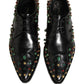 Dolce & Gabbana Black Leather Derby Dress Studded Formal Shoes