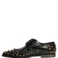 Dolce & Gabbana Black Leather Derby Dress Studded Formal Shoes