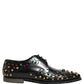 Dolce & Gabbana Black Leather Derby Dress Studded Formal Shoes