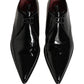 Dolce & Gabbana Black Leather Men Derby Dress Formal Shoes