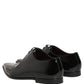 Dolce & Gabbana Black Leather Men Derby Dress Formal Shoes