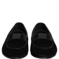 Dolce & Gabbana Black Velvet Loafers Formal Men Dress Shoes