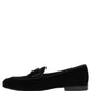 Dolce & Gabbana Black Velvet Loafers Formal Men Dress Shoes