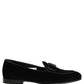 Dolce & Gabbana Black Velvet Loafers Formal Men Dress Shoes