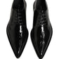 Dolce & Gabbana Black Leather Men Derby Dress Formal Shoes