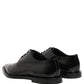 Dolce & Gabbana Black Leather Men Derby Dress Formal Shoes