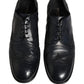 Dolce & Gabbana Blue Leather Derby Wingtip Formal Shoes