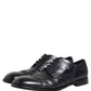 Dolce & Gabbana Blue Leather Derby Wingtip Formal Shoes