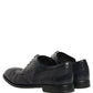 Dolce & Gabbana Blue Leather Derby Wingtip Formal Shoes