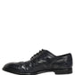 Dolce & Gabbana Blue Leather Derby Wingtip Formal Shoes