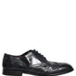 Dolce & Gabbana Blue Leather Derby Wingtip Formal Shoes