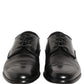 Dolce & Gabbana Black Leather Men Derby Dress Formal Shoes