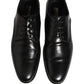 Dolce & Gabbana Black Leather Men Derby Dress Formal Shoes