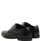 Dolce & Gabbana Black Leather Men Derby Dress Formal Shoes