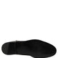 Dolce & Gabbana Black Leather Logo Buckle Mid Calf Boots Shoes