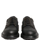 Dolce & Gabbana Dress Black Leather Lace Up Derby Men Shoes