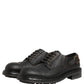 Dolce & Gabbana Dress Black Leather Lace Up Derby Men Shoes