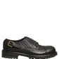 Dolce & Gabbana Dress Black Leather Lace Up Derby Men Shoes