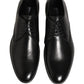 Dolce & Gabbana Dress Black Leather Lace Up Derby Men Shoes