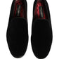 Dolce & Gabbana Black Velvet Cotton Loafers Formal Dress Shoes