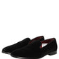 Dolce & Gabbana Black Velvet Cotton Loafers Formal Dress Shoes