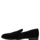 Dolce & Gabbana Black Velvet Cotton Loafers Formal Dress Shoes