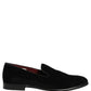 Dolce & Gabbana Black Velvet Cotton Loafers Formal Dress Shoes