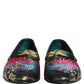Dolce & Gabbana Black Jacquard Floral Loafers Men Dress Shoes