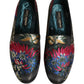 Dolce & Gabbana Black Jacquard Floral Loafers Men Dress Shoes