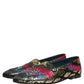 Dolce & Gabbana Black Jacquard Floral Loafers Men Dress Shoes