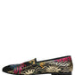 Dolce & Gabbana Black Jacquard Floral Loafers Men Dress Shoes
