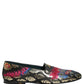 Dolce & Gabbana Black Jacquard Floral Loafers Men Dress Shoes
