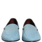 Dolce & Gabbana Blue Woven Men Slip On Dress Loafers Shoes